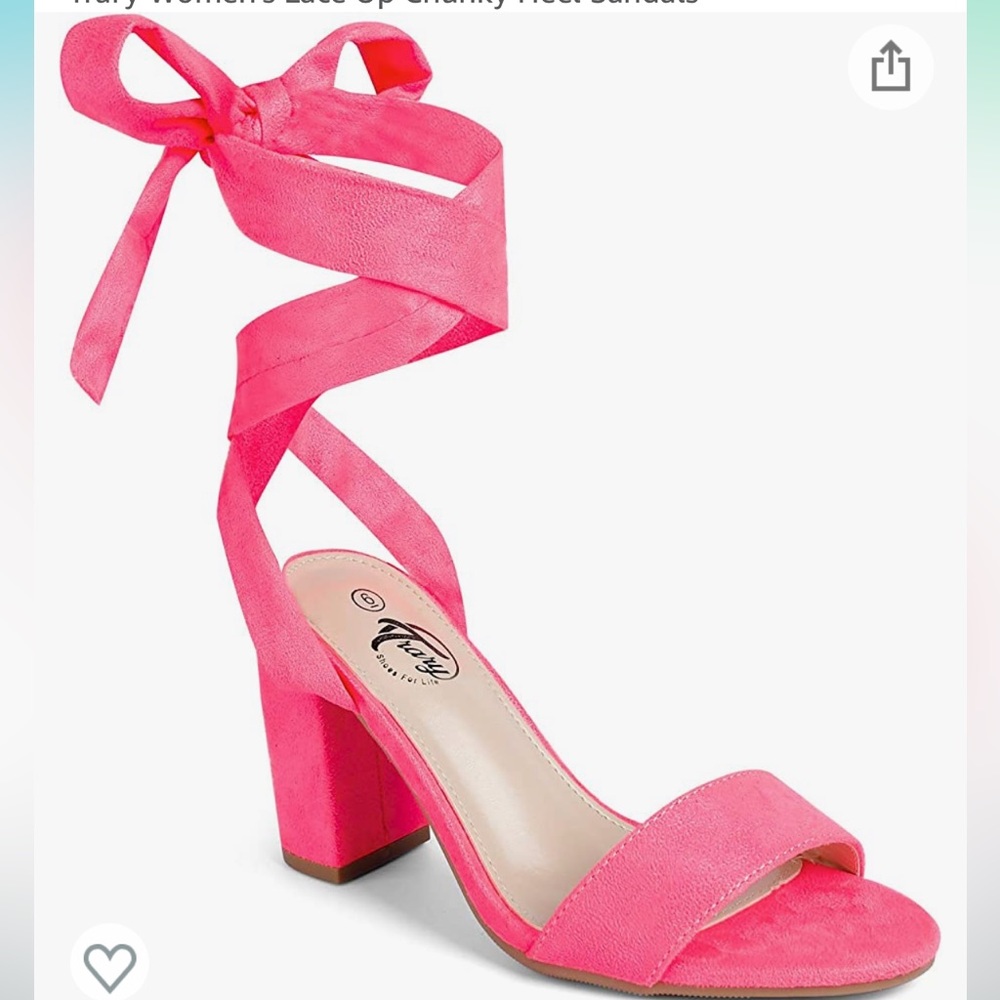 COPY - Size 9 Woman’s Pink Lace Up High Heels.